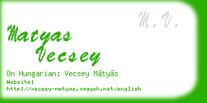 matyas vecsey business card