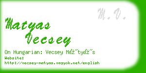 matyas vecsey business card